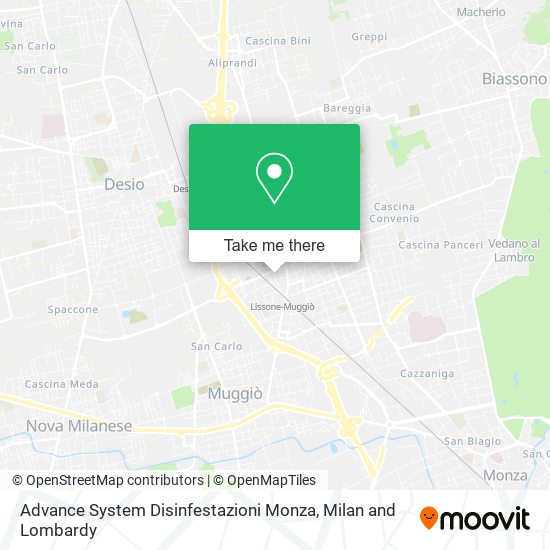Advance System Disinfestazioni Monza map