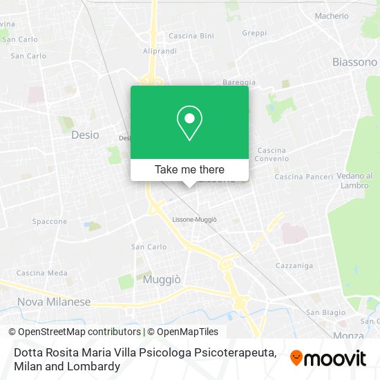 Dotta Rosita Maria Villa Psicologa Psicoterapeuta map