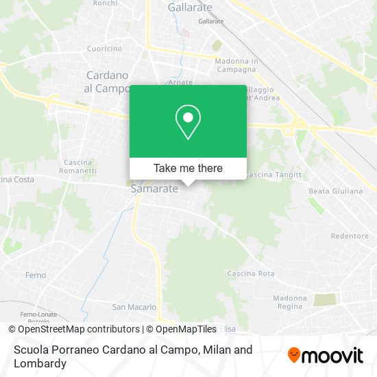 Scuola Porraneo Cardano al Campo map
