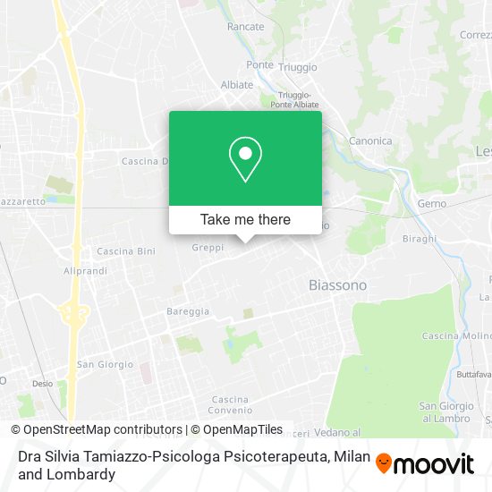 Dra Silvia Tamiazzo-Psicologa Psicoterapeuta map