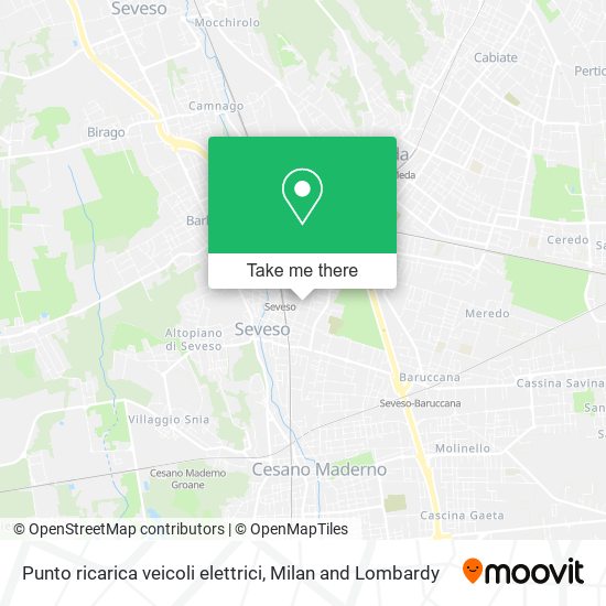 Punto ricarica veicoli elettrici map