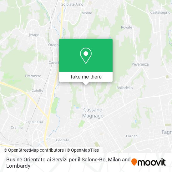 Busine Orientato ai Servizi per il Salone-Bo map