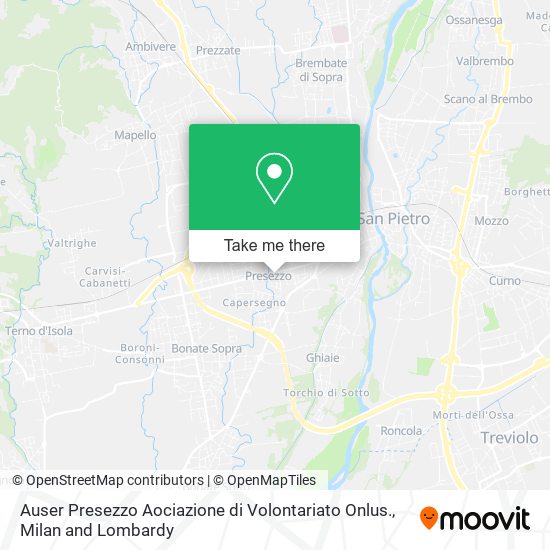 Auser Presezzo Aociazione di Volontariato Onlus. map