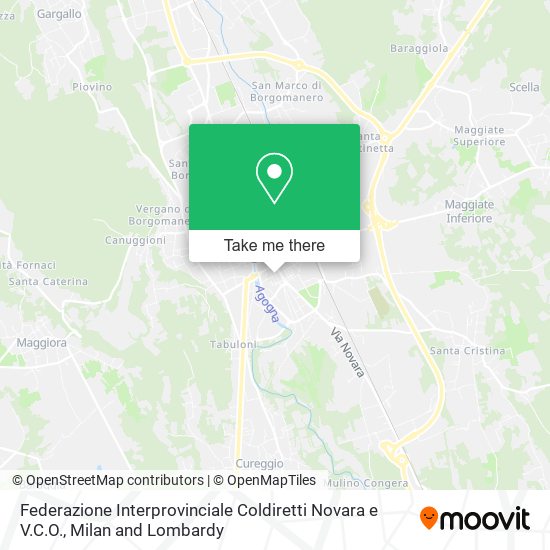 Federazione Interprovinciale Coldiretti Novara e V.C.O. map