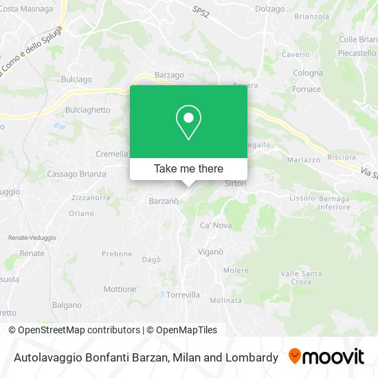 Autolavaggio Bonfanti Barzan map