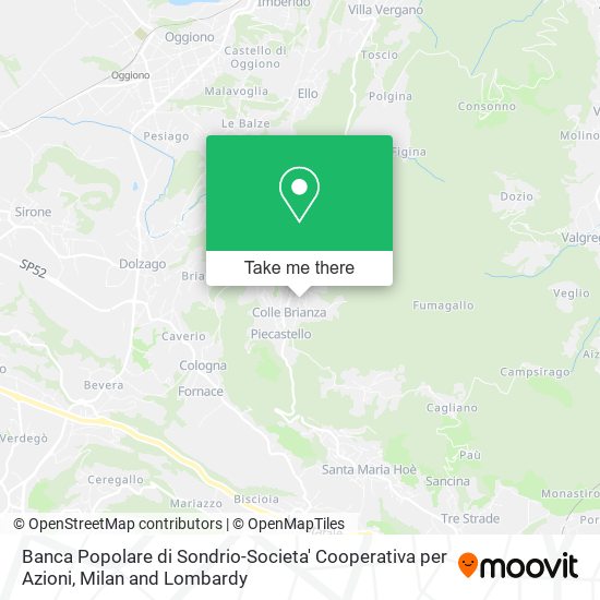 Banca Popolare di Sondrio-Societa' Cooperativa per Azioni map