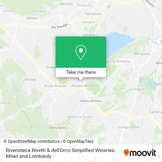 Rivenoteca Rivetti & dell'Orco Simplified Wineries map