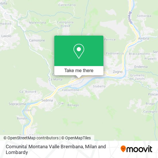 Comunita' Montana Valle Brembana map