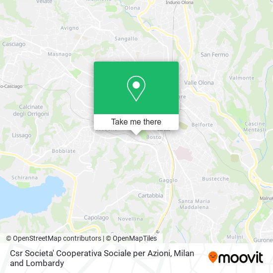 Csr Societa' Cooperativa Sociale per Azioni map