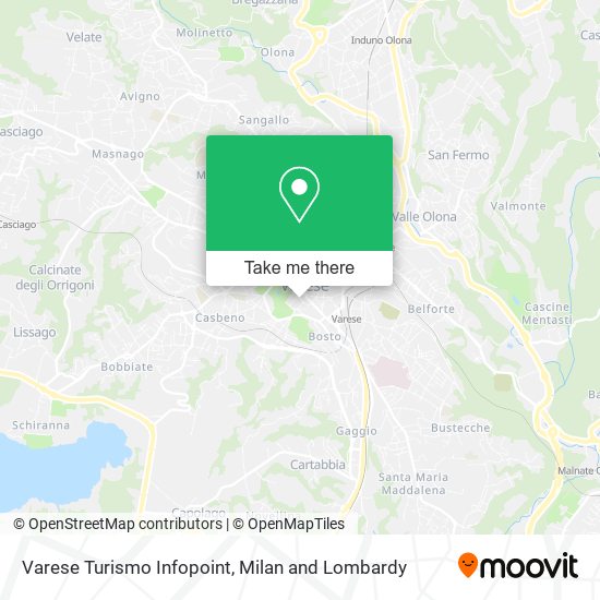 Varese Turismo Infopoint map