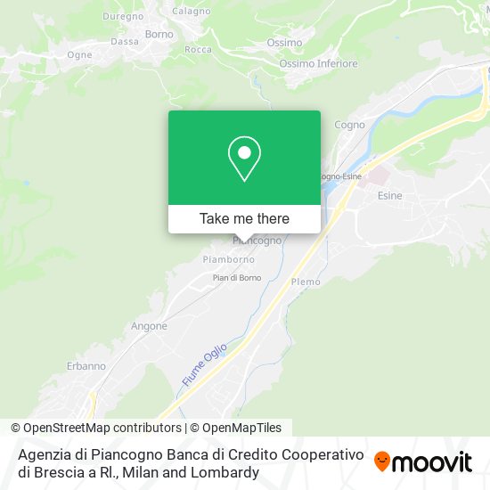 Agenzia di Piancogno Banca di Credito Cooperativo di Brescia a Rl. map