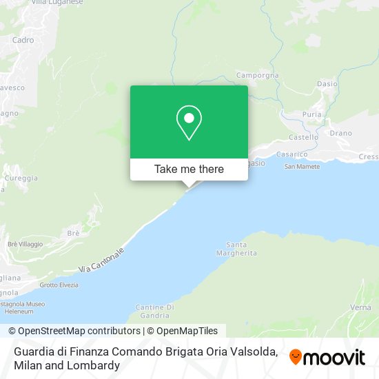 Guardia di Finanza Comando Brigata Oria Valsolda map