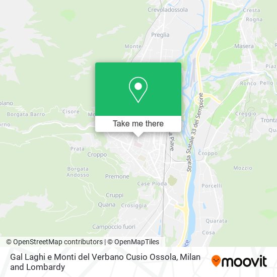 Gal Laghi e Monti del Verbano Cusio Ossola map