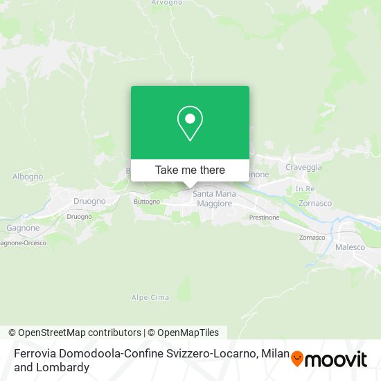 Ferrovia Domodoola-Confine Svizzero-Locarno map