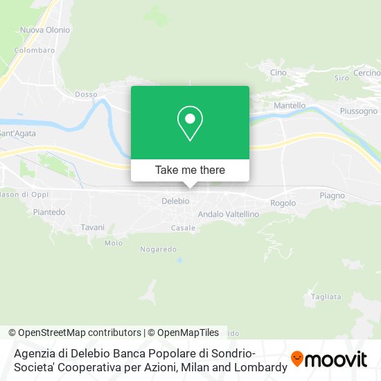 Agenzia di Delebio Banca Popolare di Sondrio-Societa' Cooperativa per Azioni map