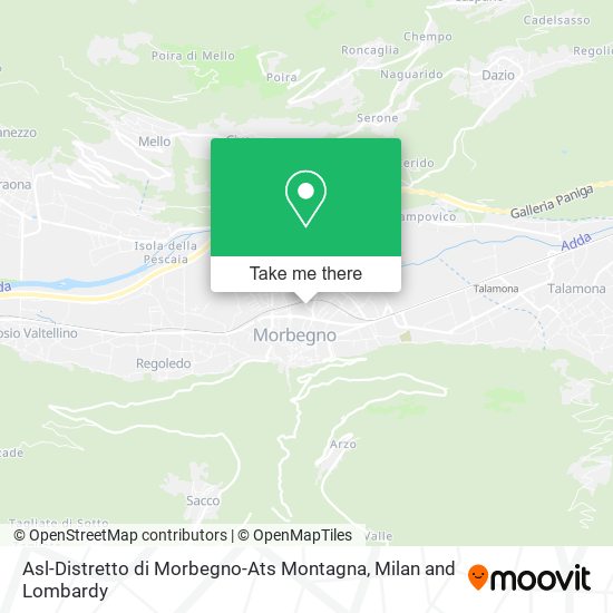 Asl-Distretto di Morbegno-Ats Montagna map