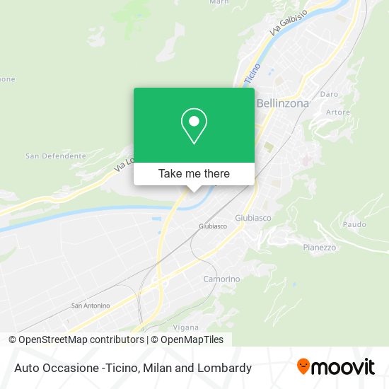 Auto Occasione -Ticino map