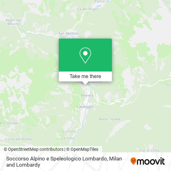 Soccorso Alpino e Speleologico Lombardo map