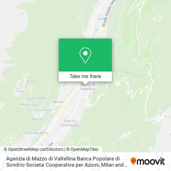 Agenzia di Mazzo di Valtellina Banca Popolare di Sondrio-Societa' Cooperativa per Azioni map