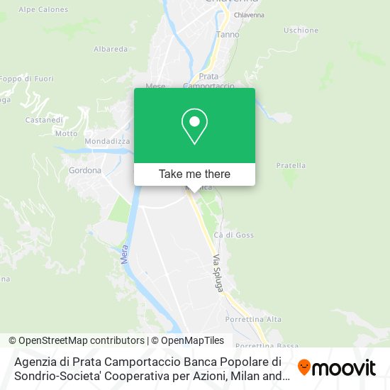 Agenzia di Prata Camportaccio Banca Popolare di Sondrio-Societa' Cooperativa per Azioni map