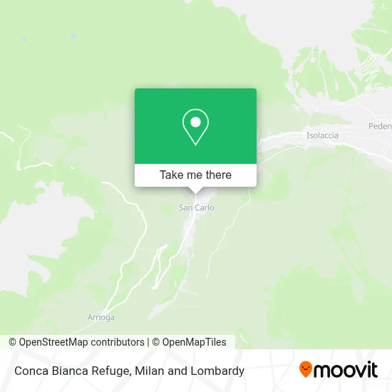 Conca Bianca Refuge map