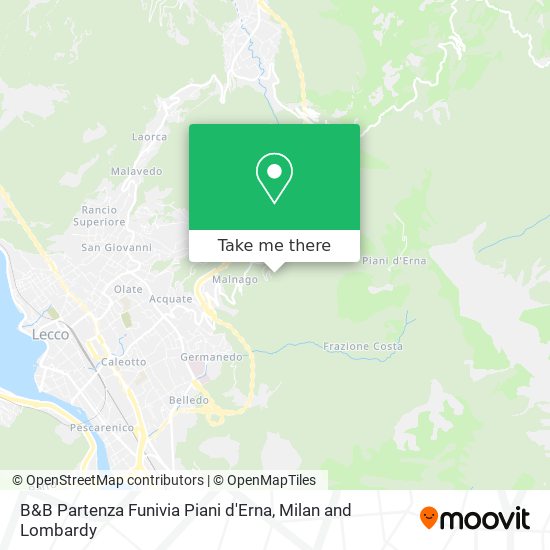 B&B Partenza Funivia Piani d'Erna map