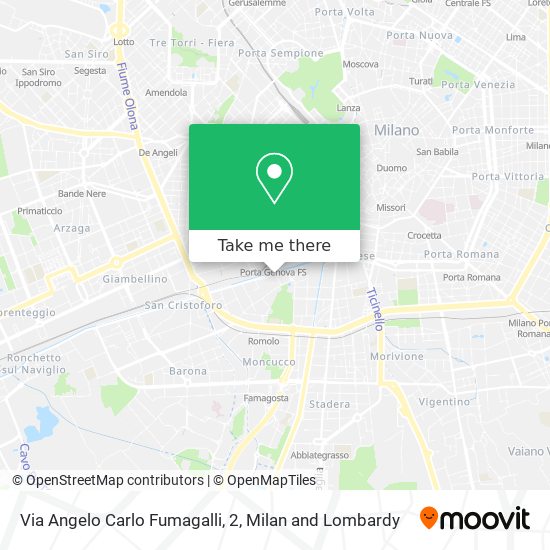 Via Angelo Carlo Fumagalli, 2 map