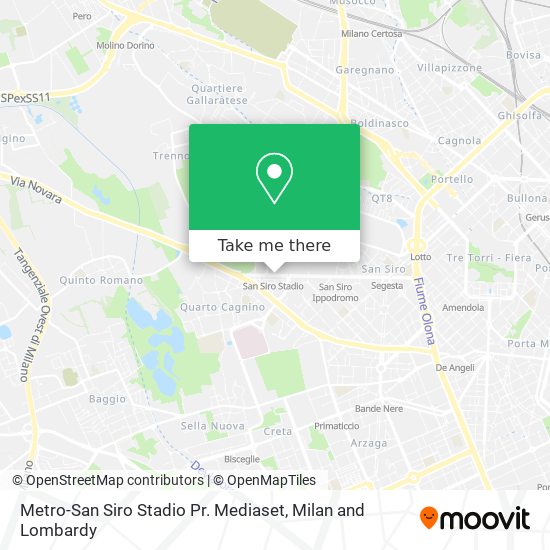 Metro-San Siro Stadio Pr. Mediaset map