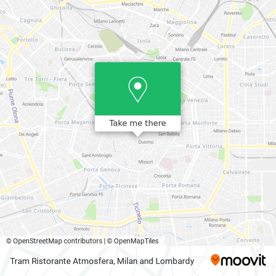 Tram Ristorante Atmosfera map