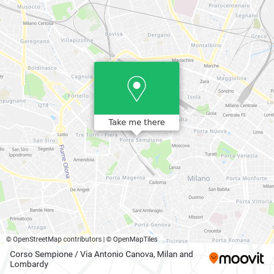 Corso Sempione / Via Antonio Canova map