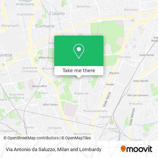 Via Antonio da Saluzzo map