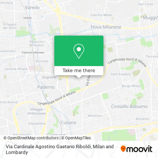 Via Cardinale Agostino Gaetano Riboldi map