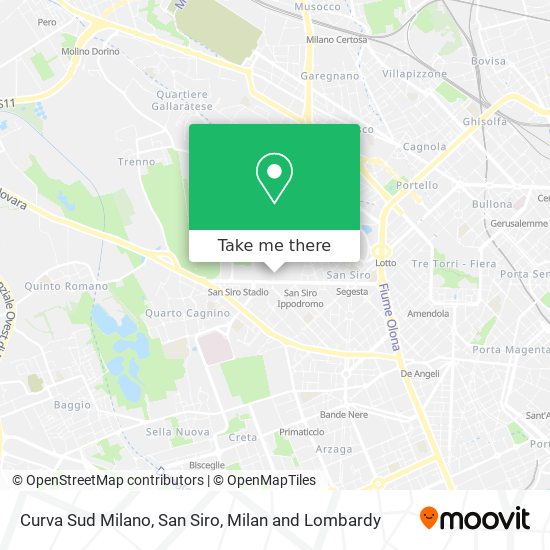 Curva Sud Milano, San Siro map