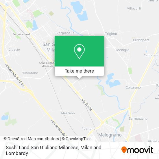 Sushi Land San Giuliano Milanese map