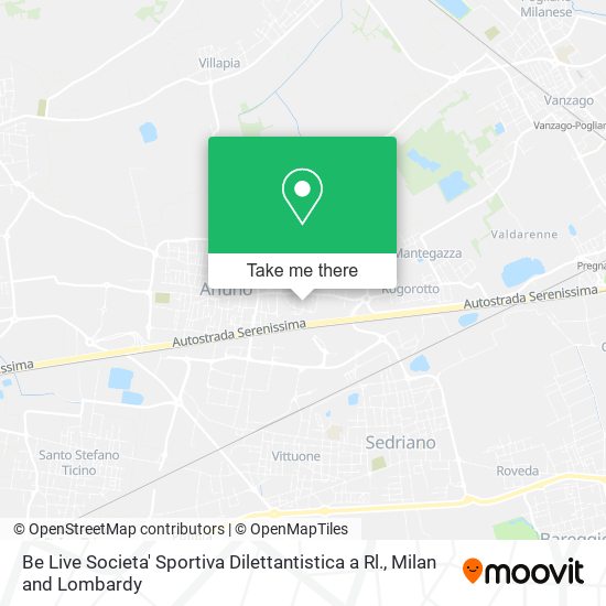 Be Live Societa' Sportiva Dilettantistica a Rl. map
