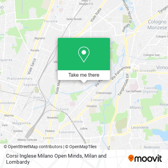 Corsi Inglese Milano Open Minds map