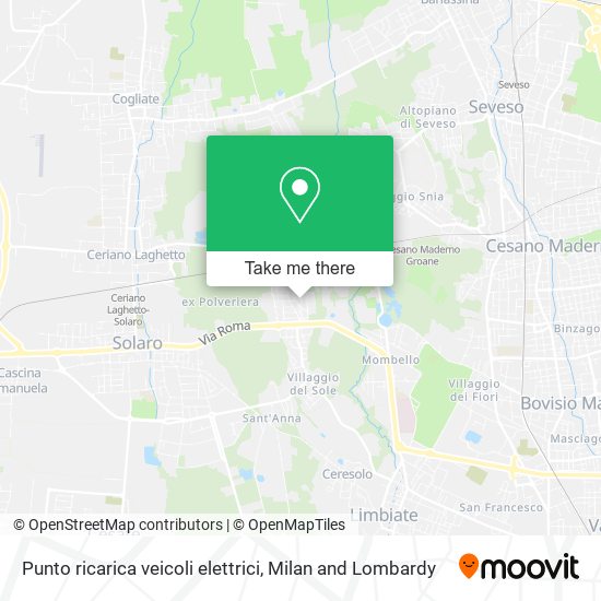 Punto ricarica veicoli elettrici map