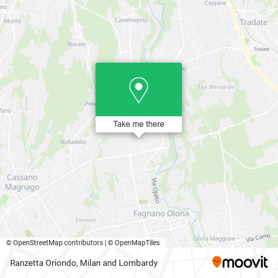 Ranzetta Oriondo map