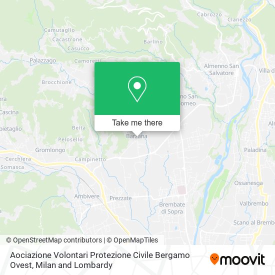 Aociazione Volontari Protezione Civile Bergamo Ovest map