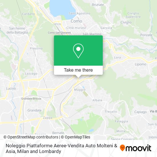 Noleggio Piattaforme Aeree-Vendita Auto Molteni & Asia map