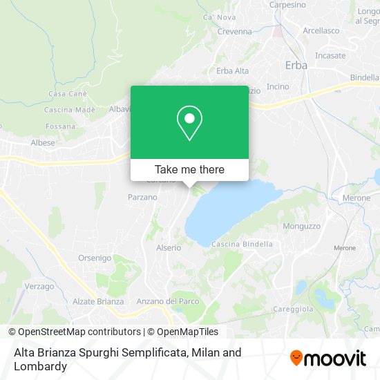 Alta Brianza Spurghi Semplificata map