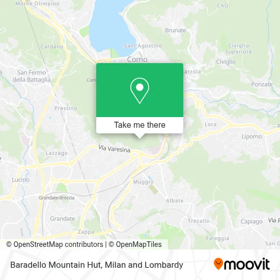 Baradello Mountain Hut map