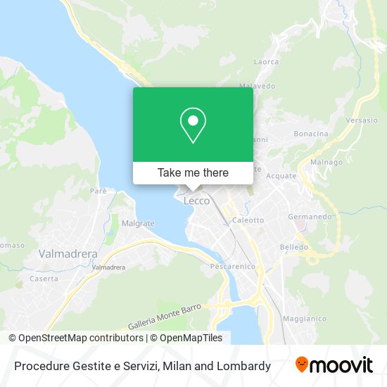Procedure Gestite e Servizi map