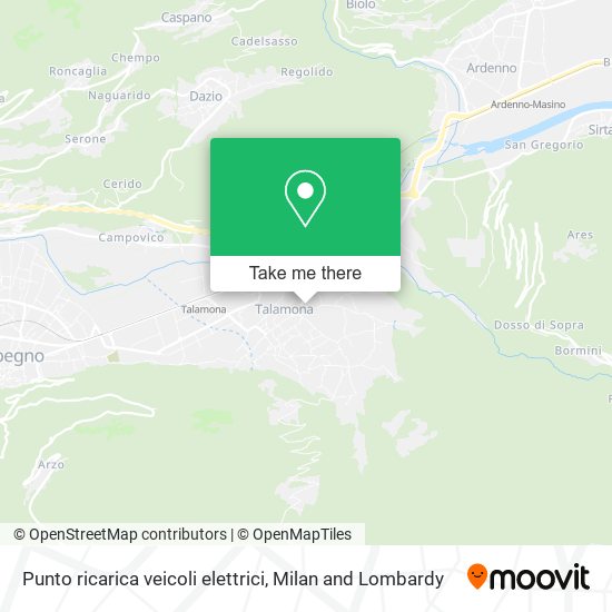 Punto ricarica veicoli elettrici map