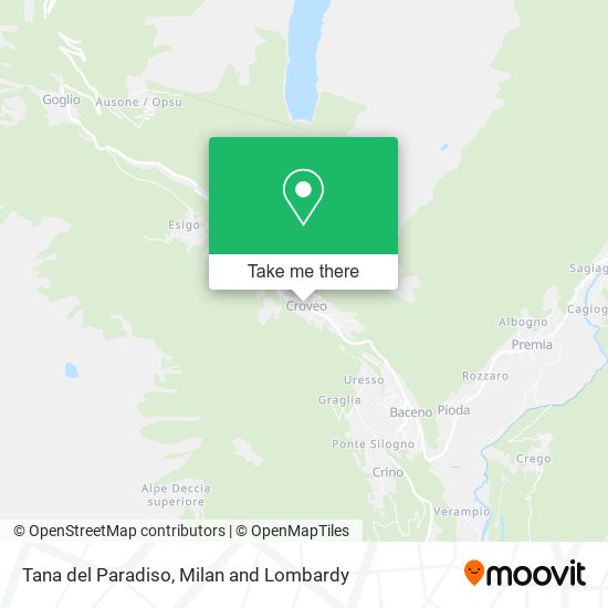 Tana del Paradiso map