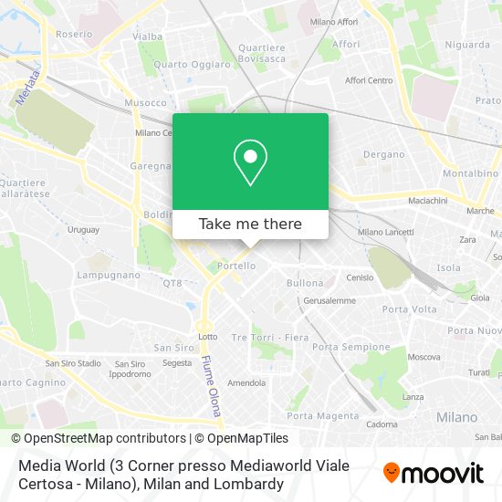 Media World (3 Corner presso Mediaworld Viale Certosa - Milano) map