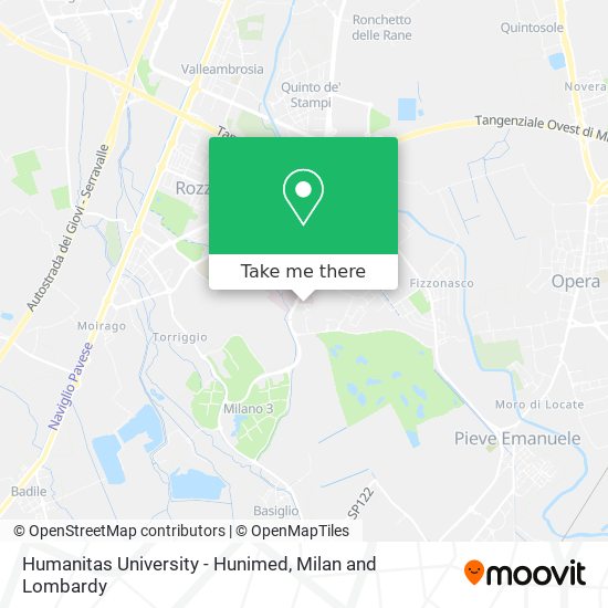 Humanitas University - Hunimed map