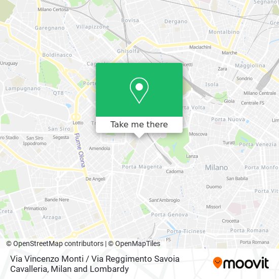 Via Vincenzo Monti / Via Reggimento Savoia Cavalleria map