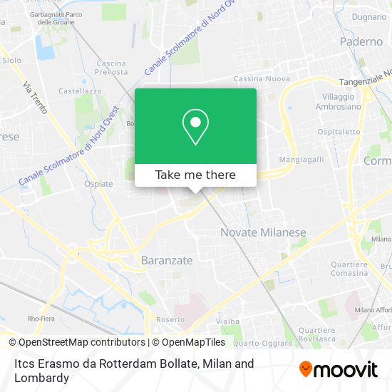 Itcs Erasmo da Rotterdam Bollate map