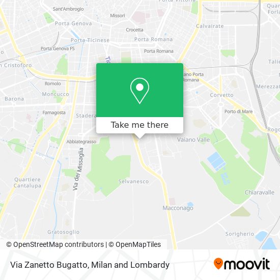 Via Zanetto Bugatto map